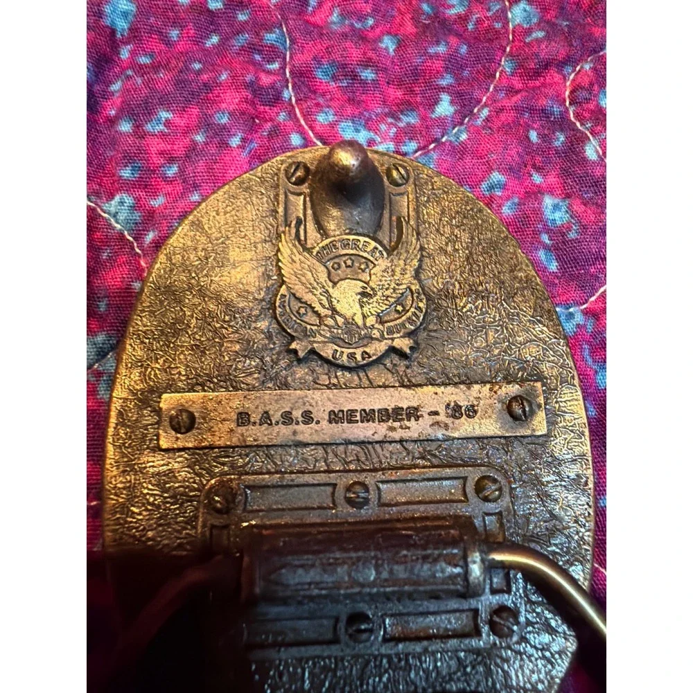 Vintage 1986 B.A.S.S. Member Belt Buckle Limited Edition Bass Fishing USA Made